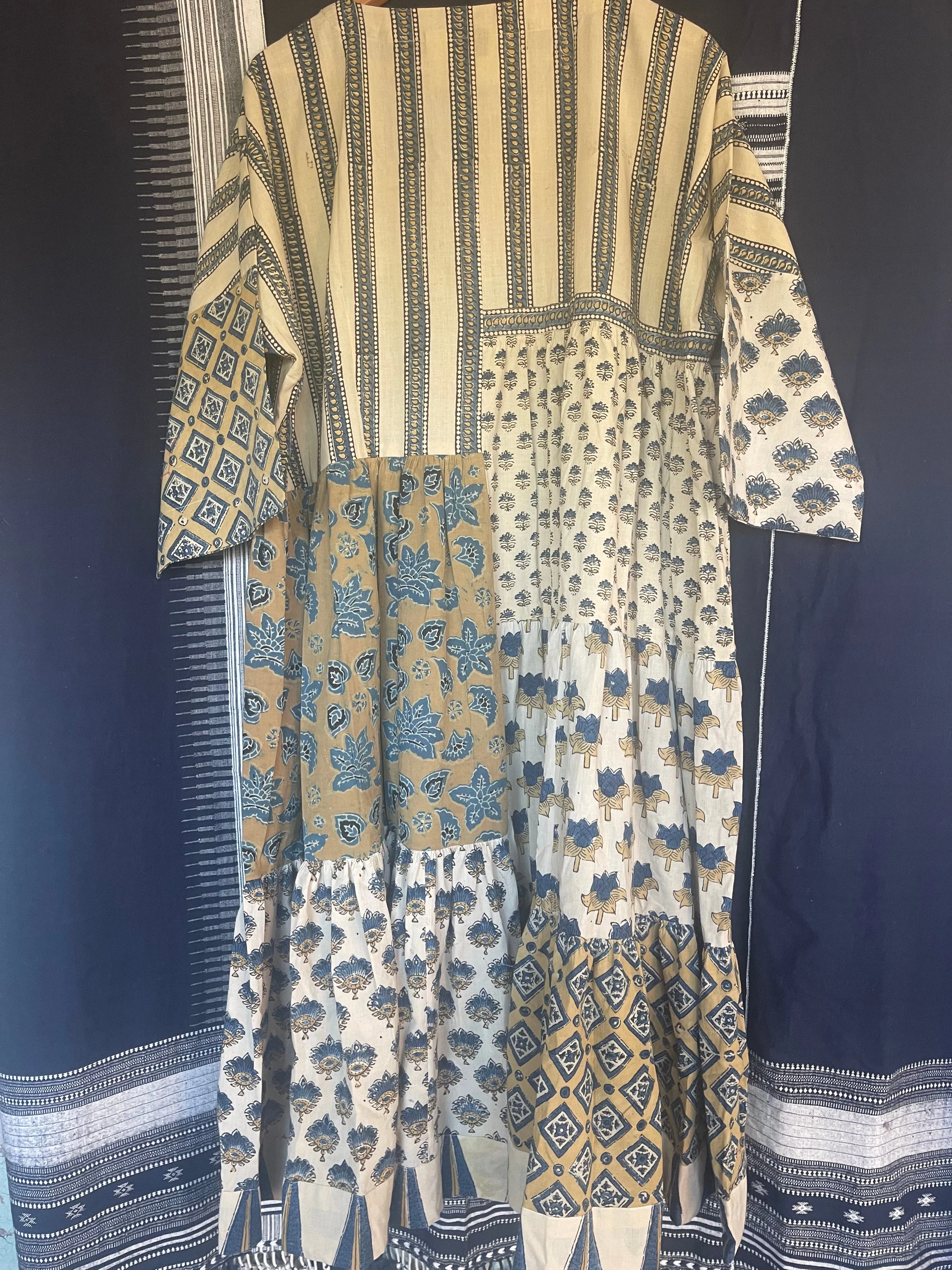 Handblock Printed Dress - AJRAKH STONE XL