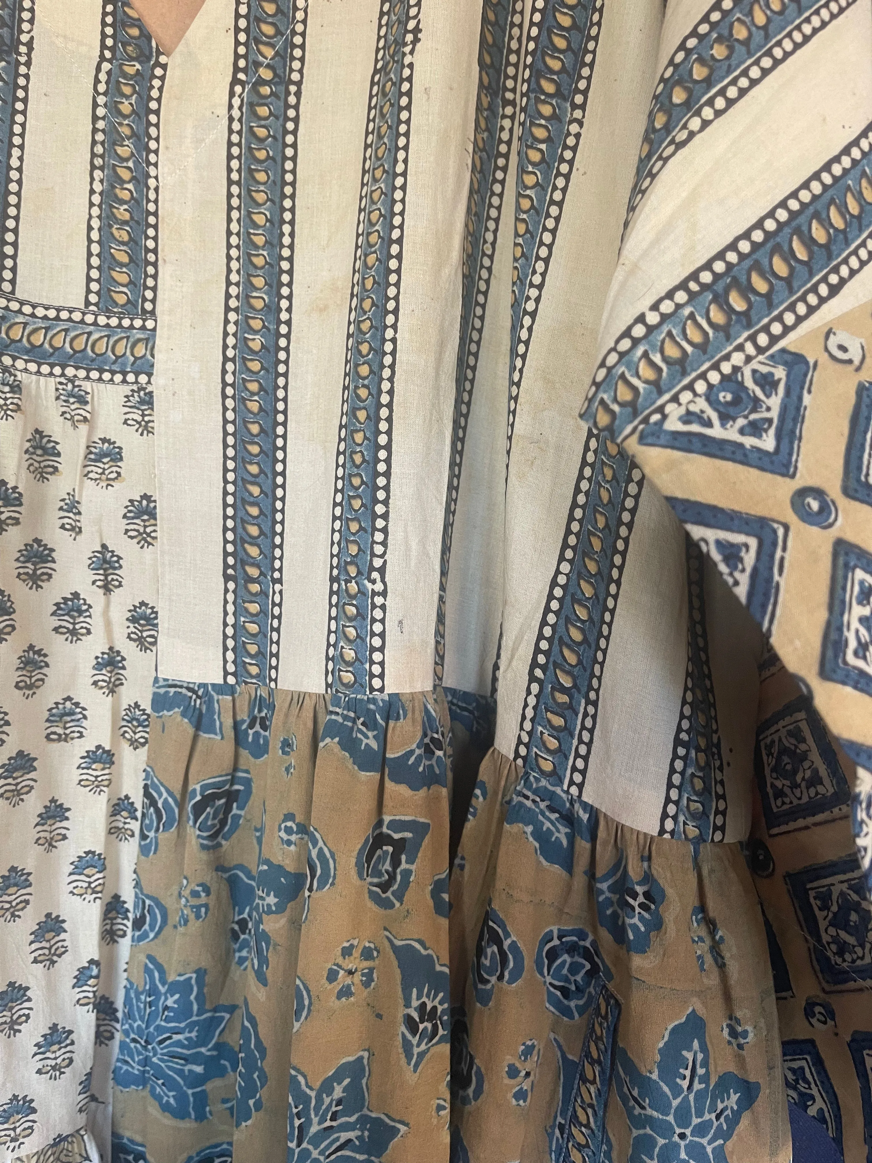 Handblock Printed Dress - AJRAKH STONE XL