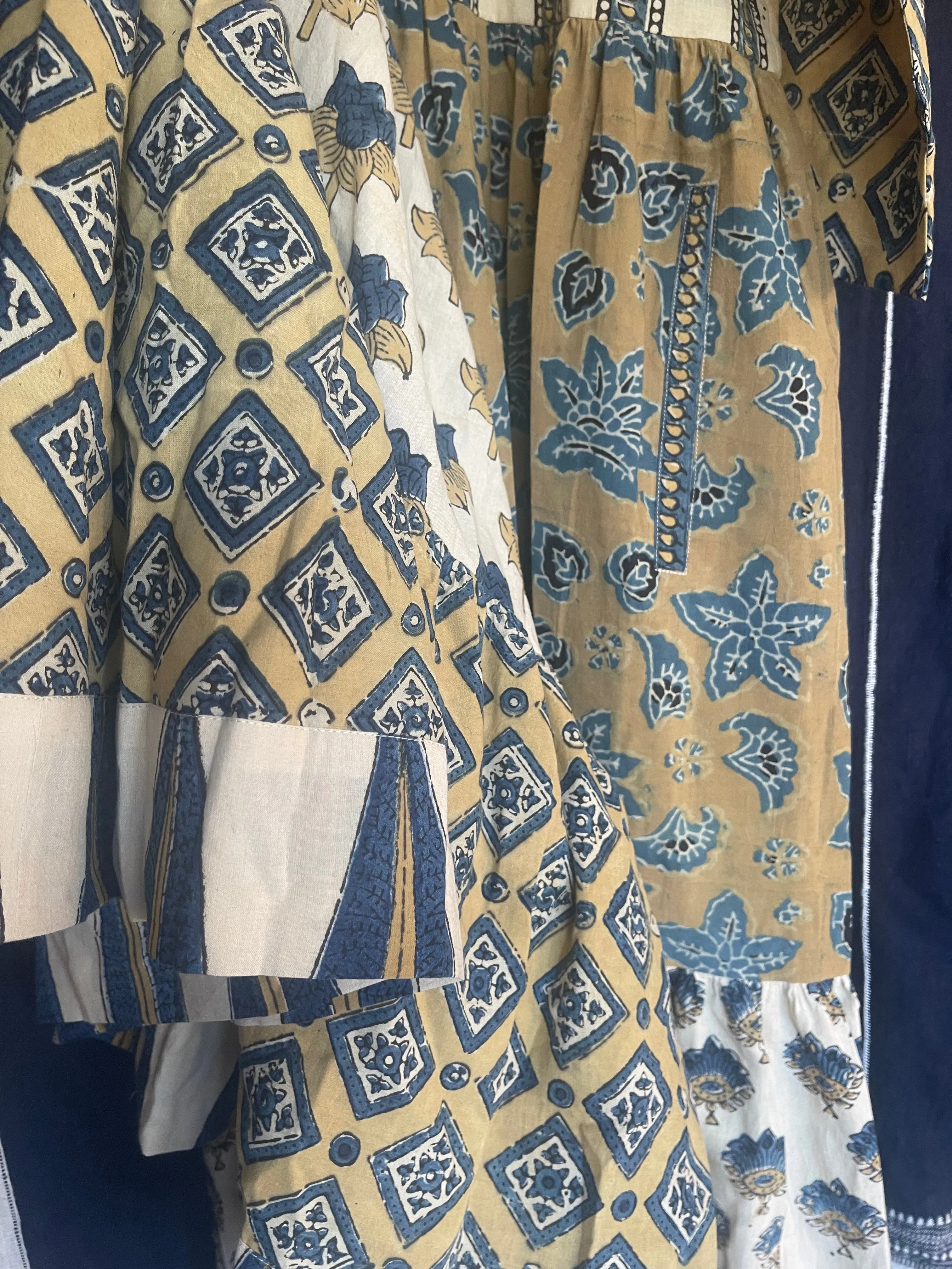 Handblock Printed Dress - AJRAKH STONE XL