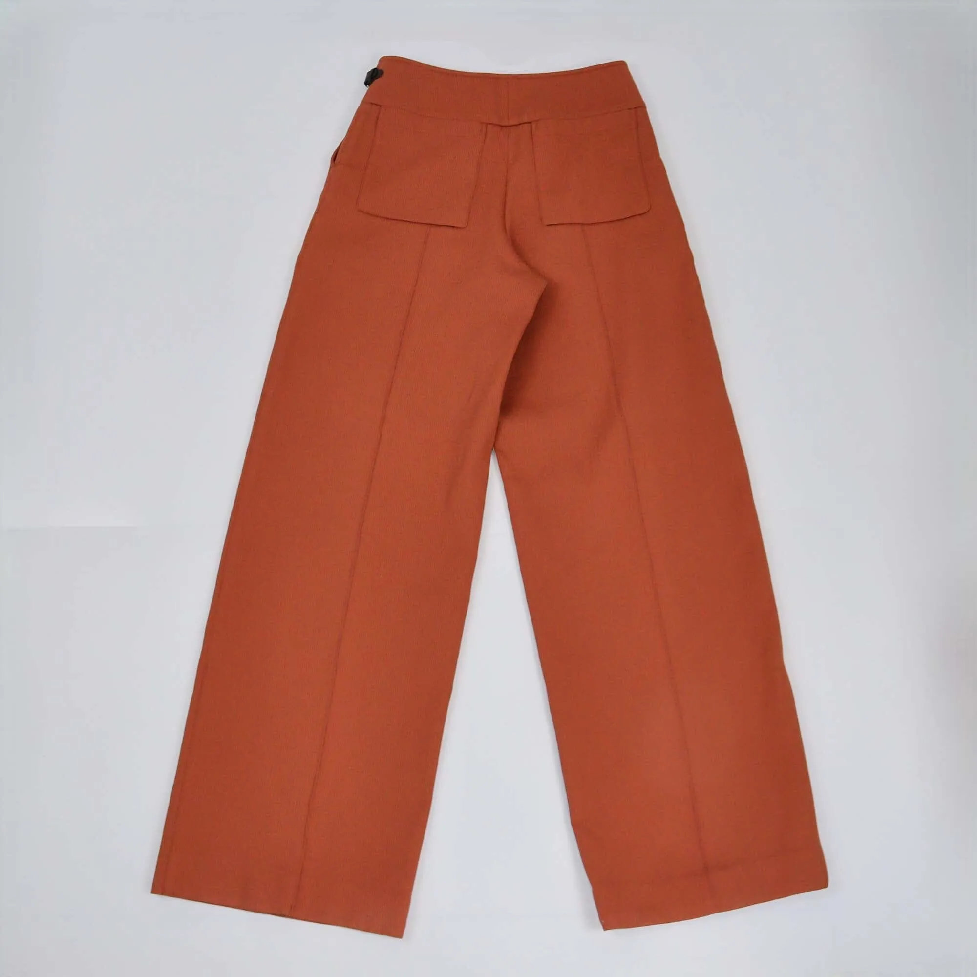 Hermes Brown Belted Detail Wide Leg Pants
