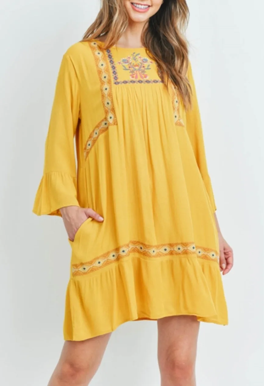 Honey Embroidered Dress
