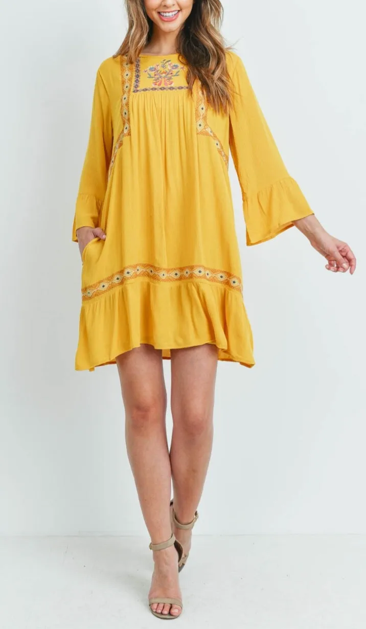 Honey Embroidered Dress