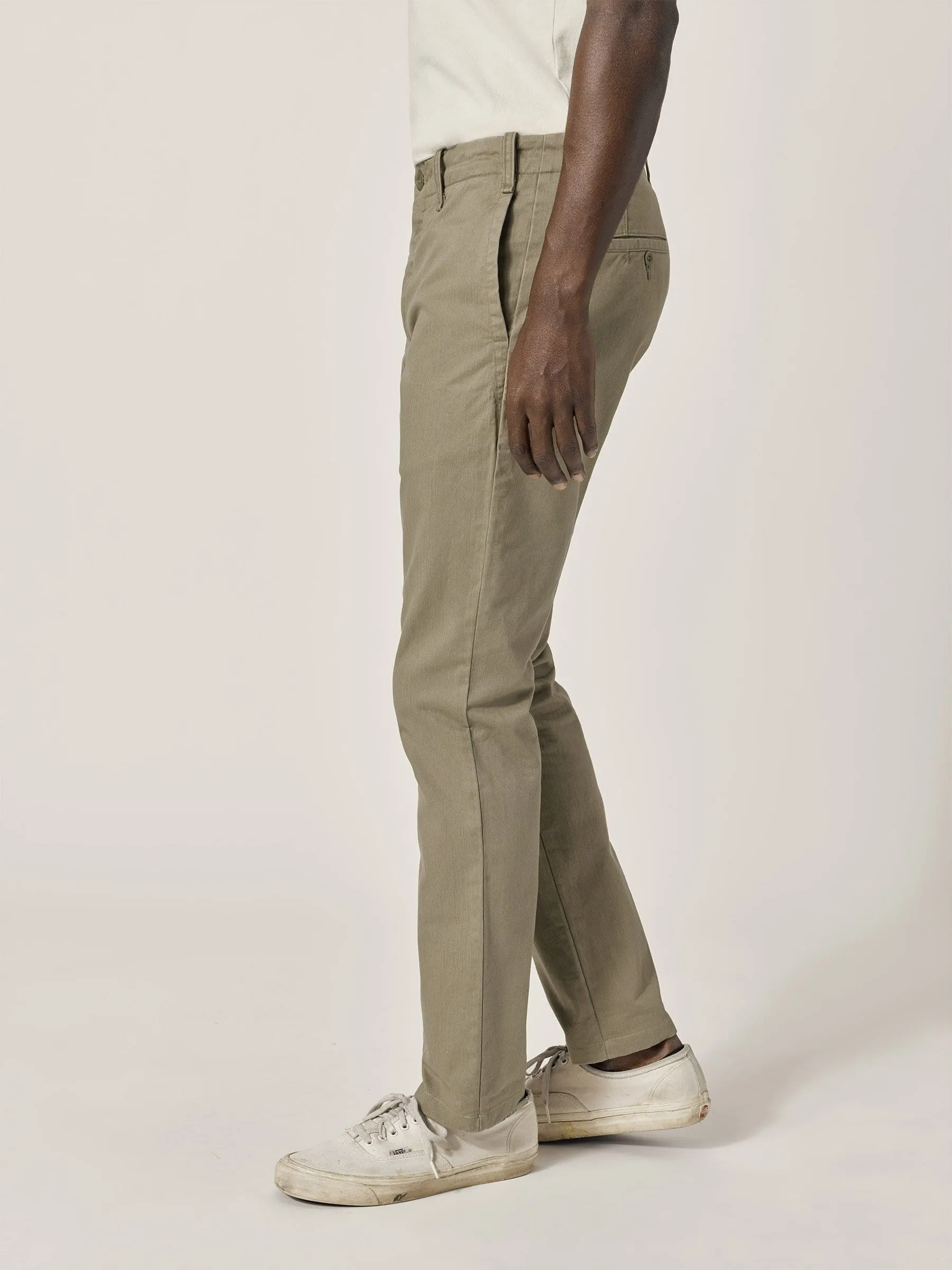 Khaki Slub Twill Officer Pant