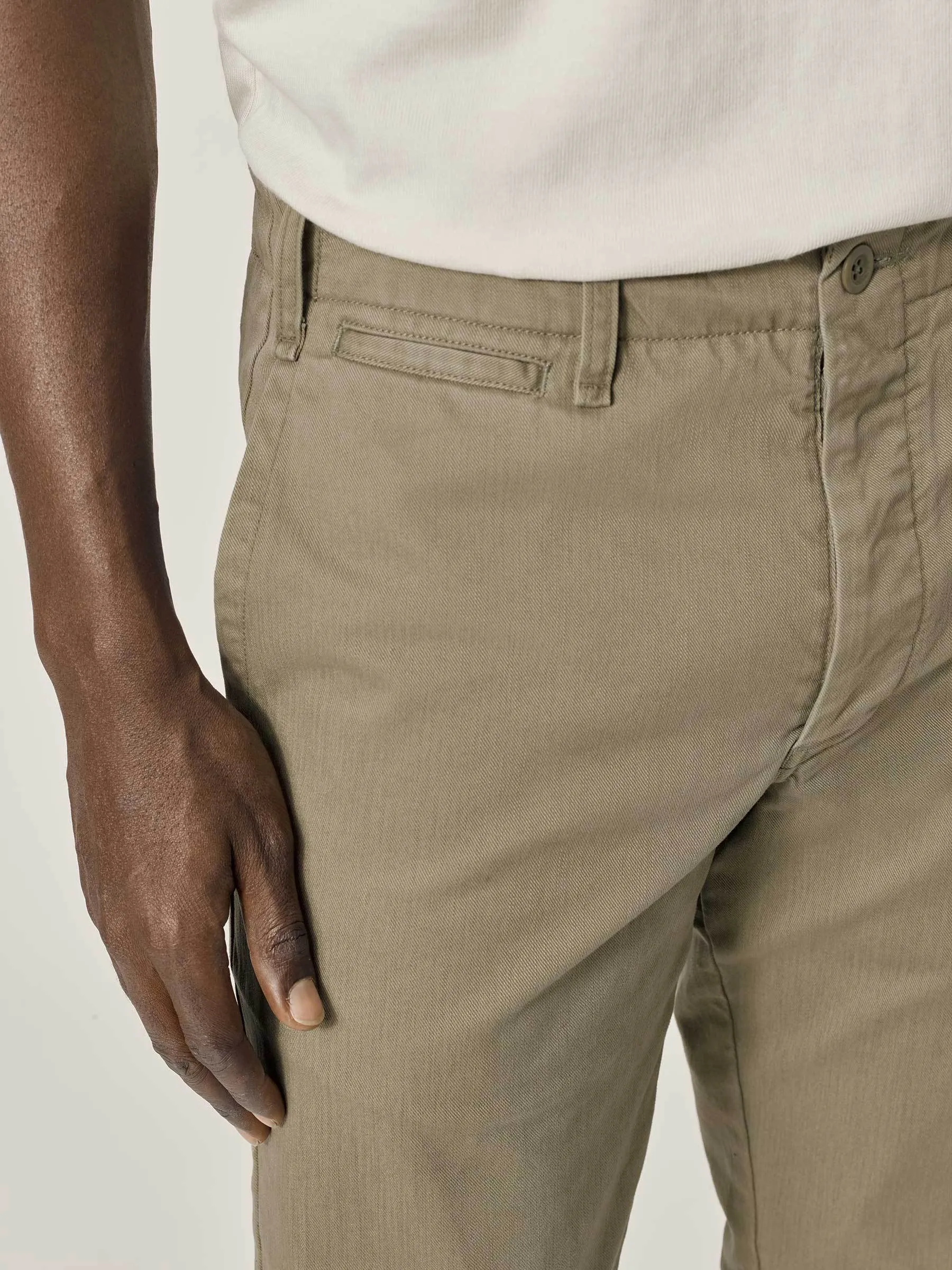 Khaki Slub Twill Officer Pant