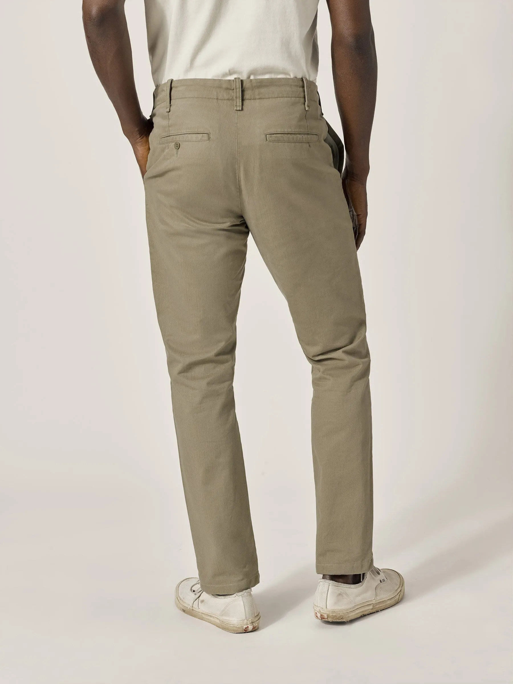 Khaki Slub Twill Officer Pant
