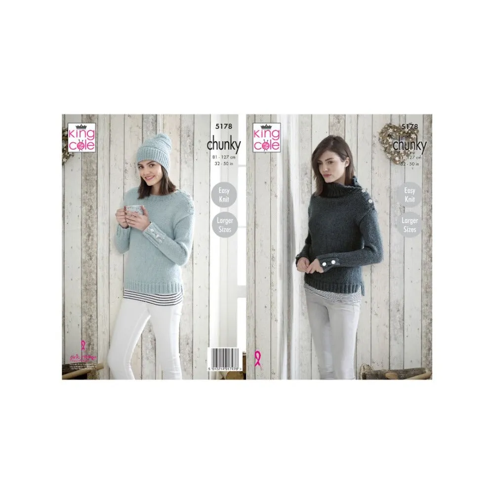 King Cole Ladies Chunky Knitting Pattern 5178