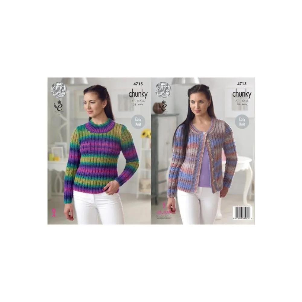 King Cole Riot Chunky Knitting Pattern 4715