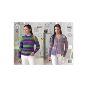 King Cole Riot Chunky Knitting Pattern 4715