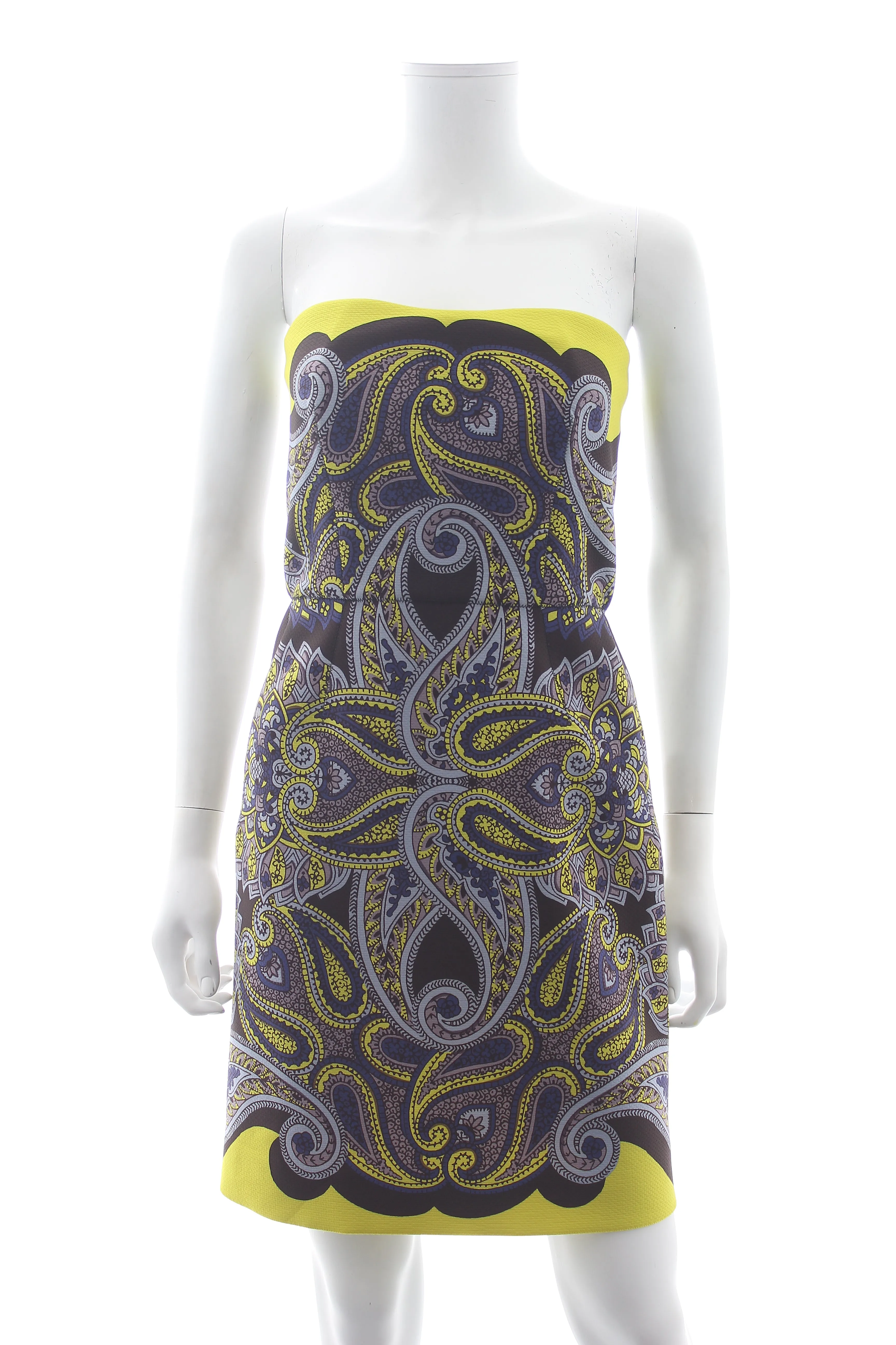 Lanvin Paisley Printed Strapless Dress