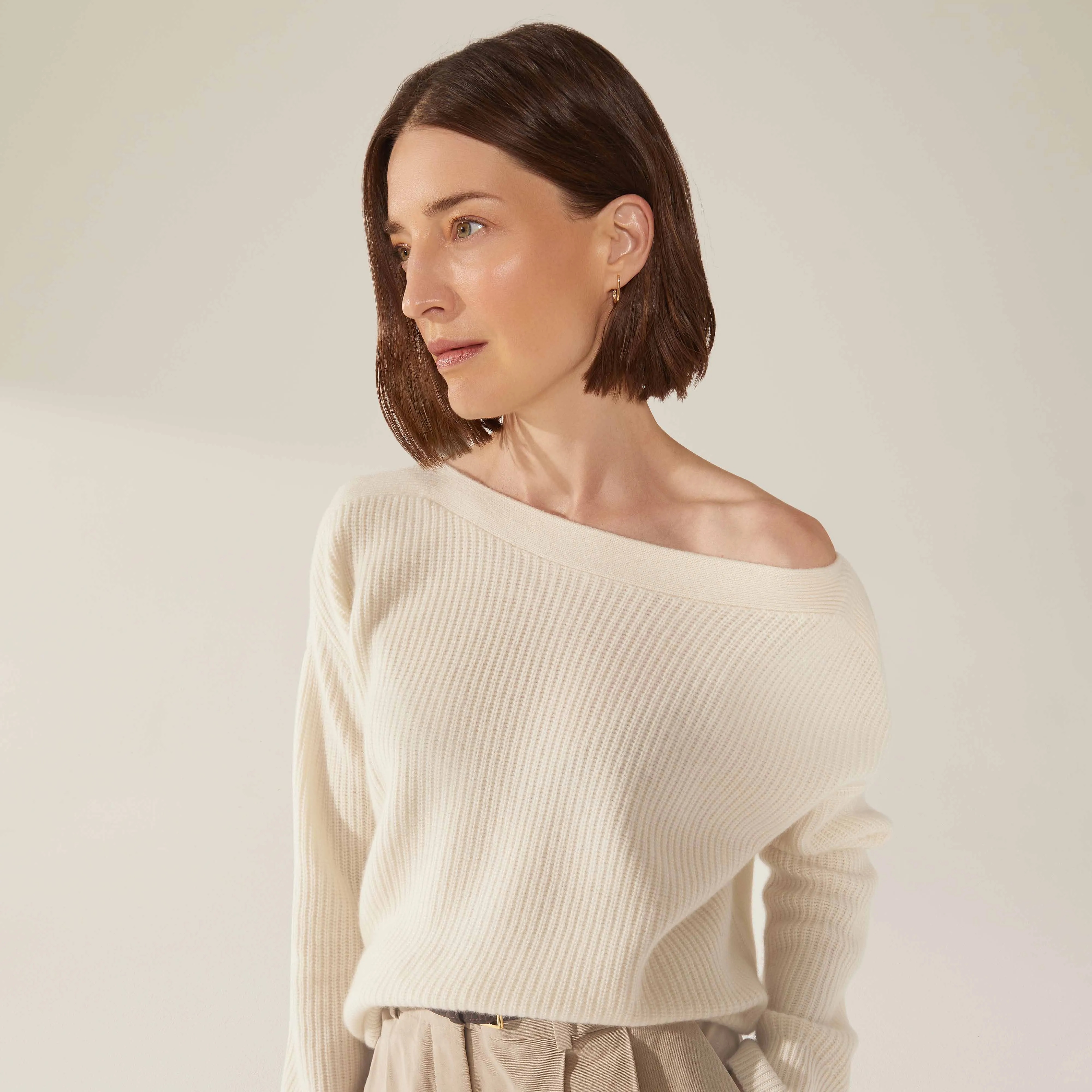 Lila Chunky Cashmere Boatneck