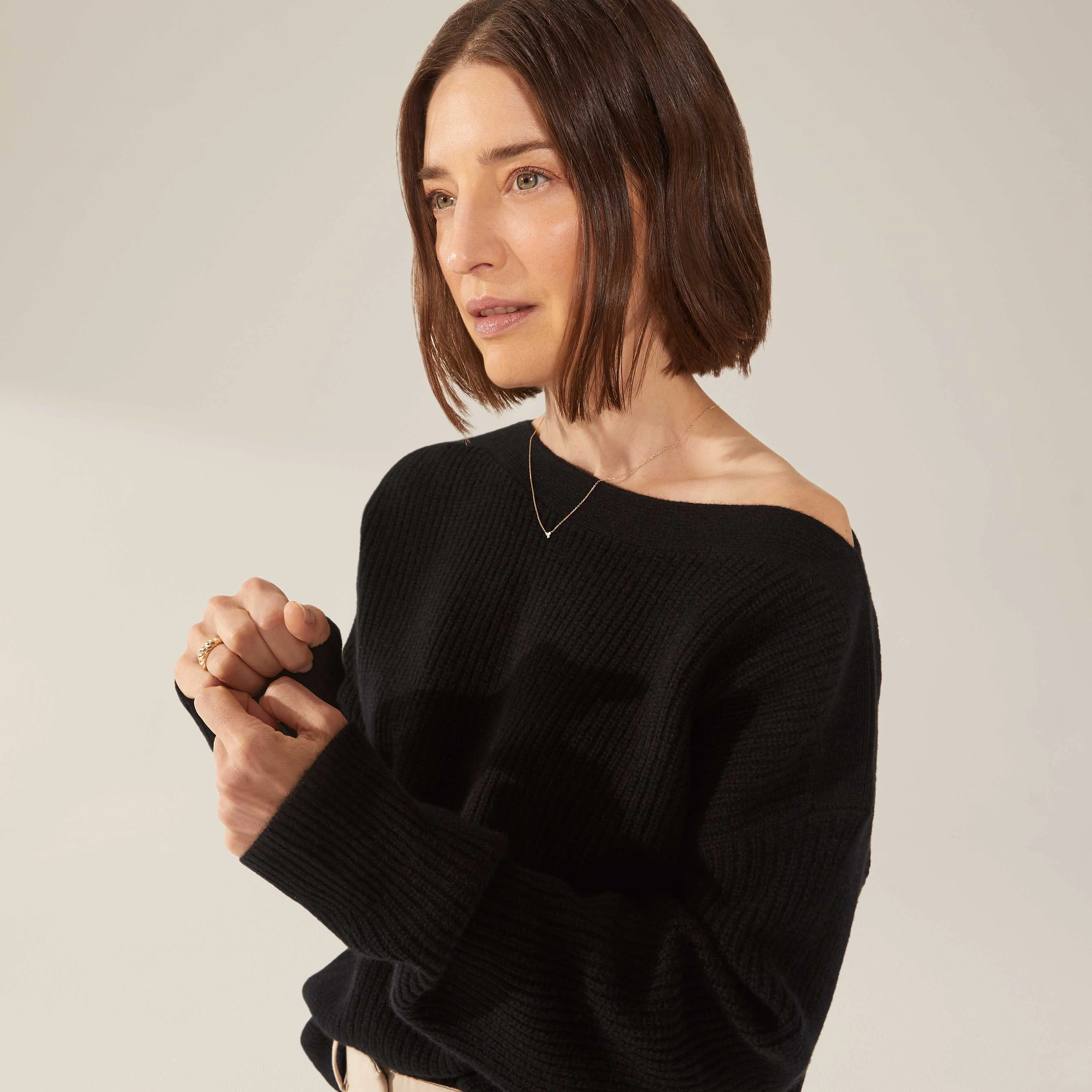 Lila Chunky Cashmere Boatneck