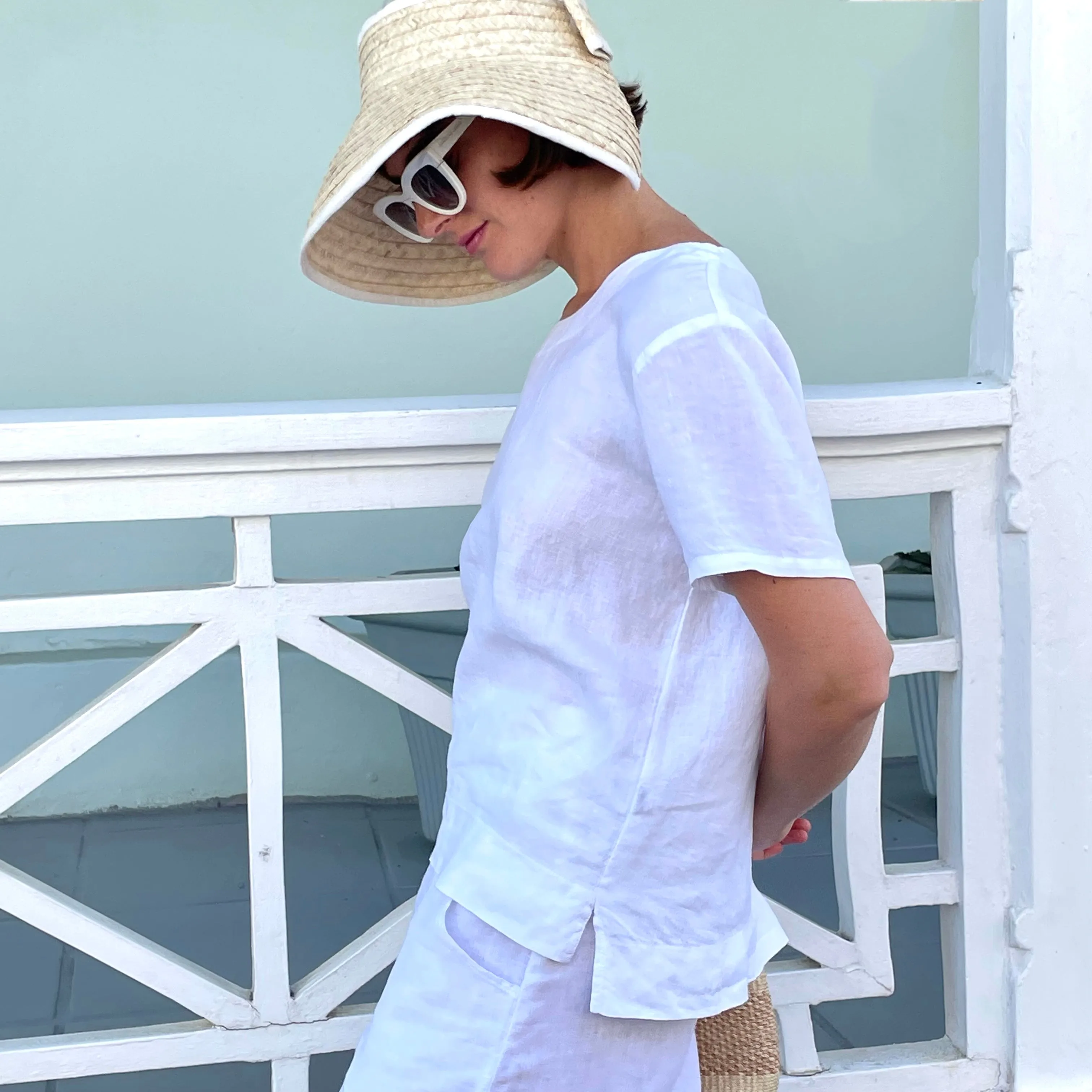 Linen Boxy T-Shirt Top