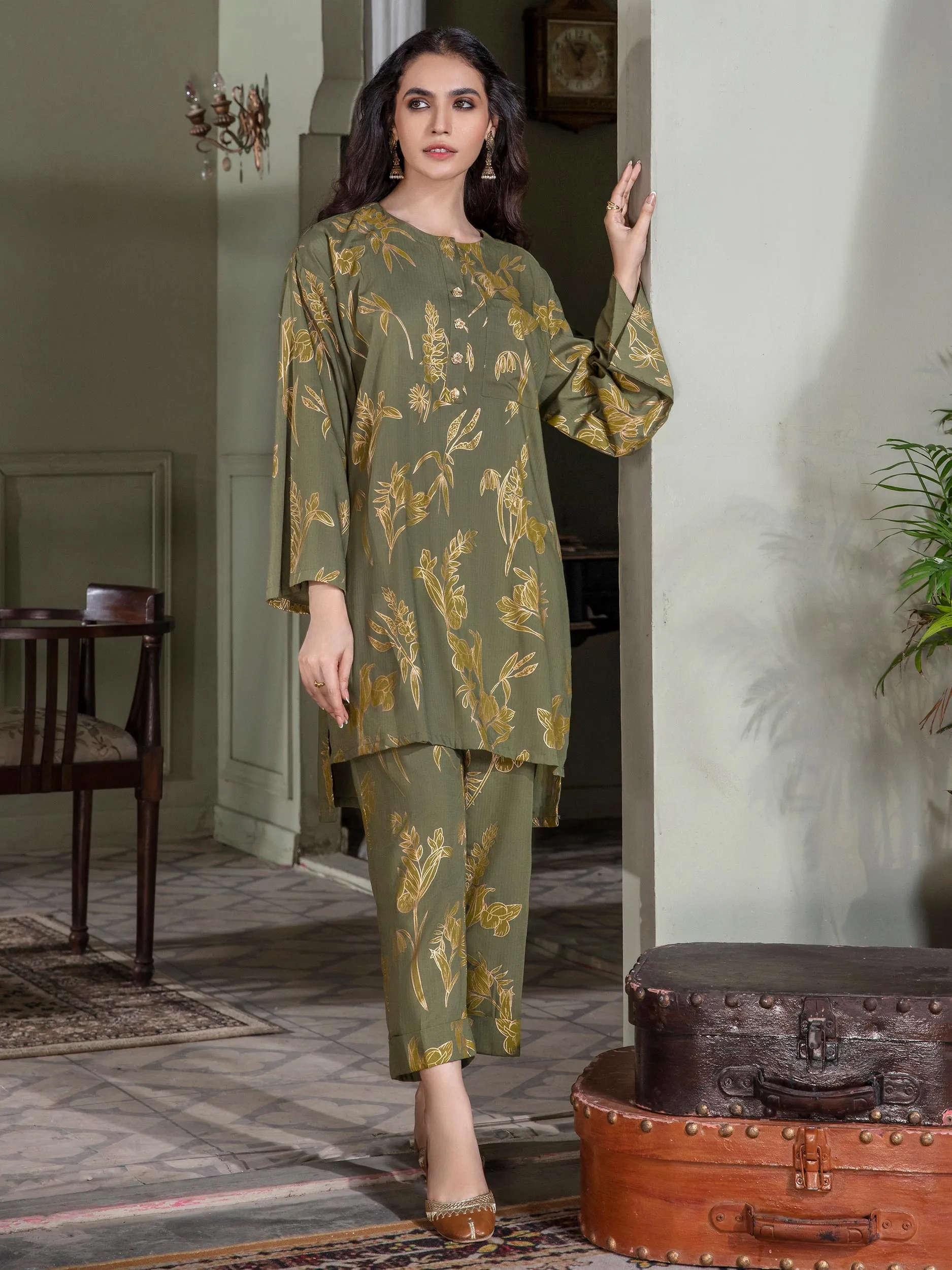 Linen Shirt-Pasted (Unstitched)