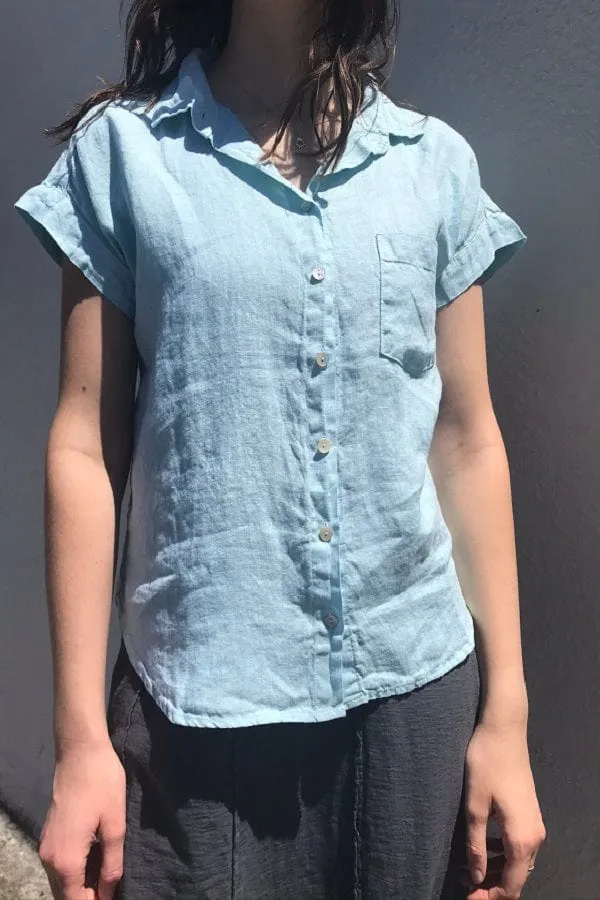 Linen Shirt w/Collar and Pocket