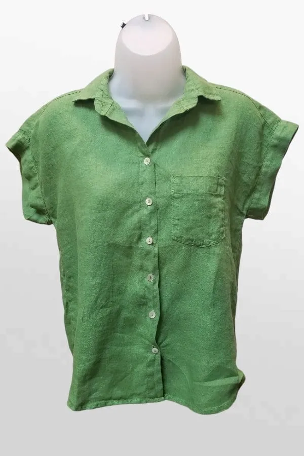 Linen Shirt w/Collar and Pocket