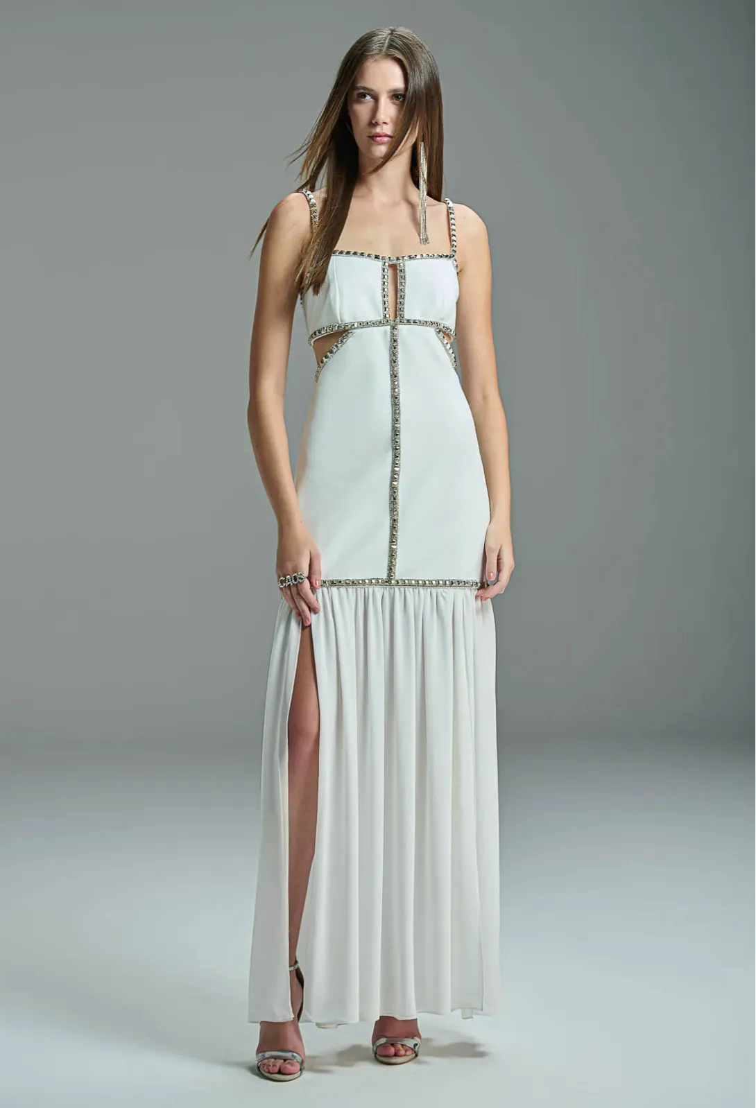 Long Dress Studs Neck