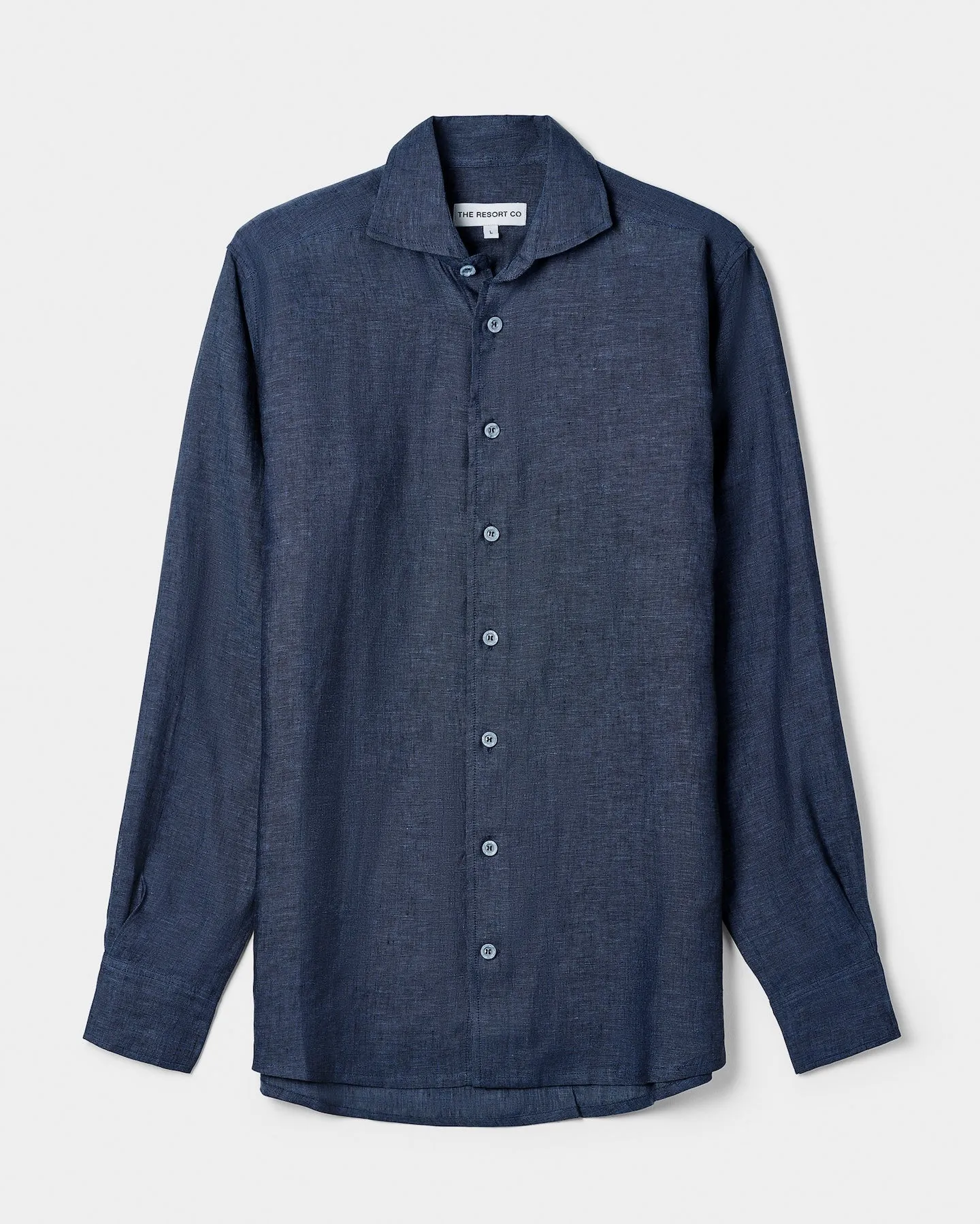 Long-sleeve Linen Shirt Navy
