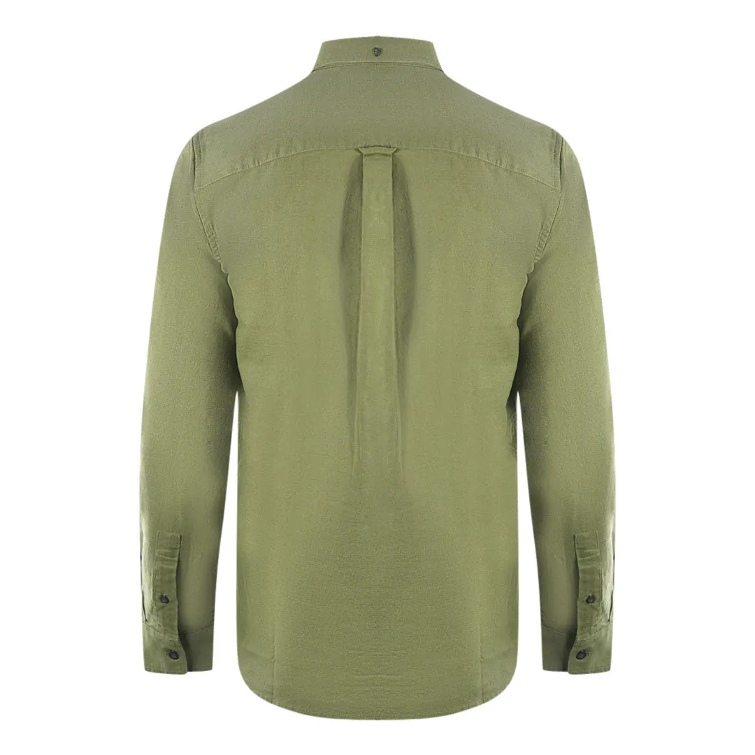 Lyle & Scott Green Long Sleeved Cotton Linen Shirt
