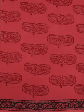 Magenta Pink Red Bagh Printed Cotton Fabric Per Meter - F005F2099