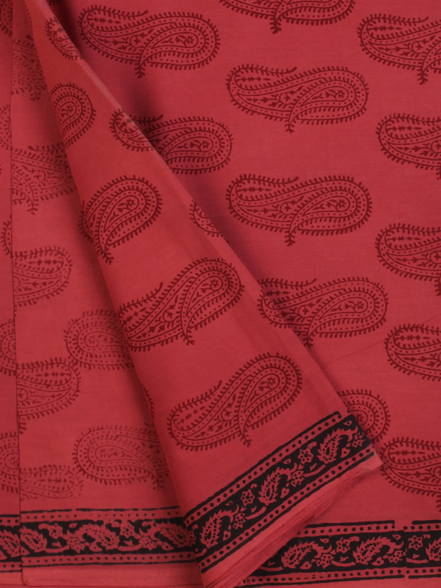 Magenta Pink Red Bagh Printed Cotton Fabric Per Meter - F005F2099