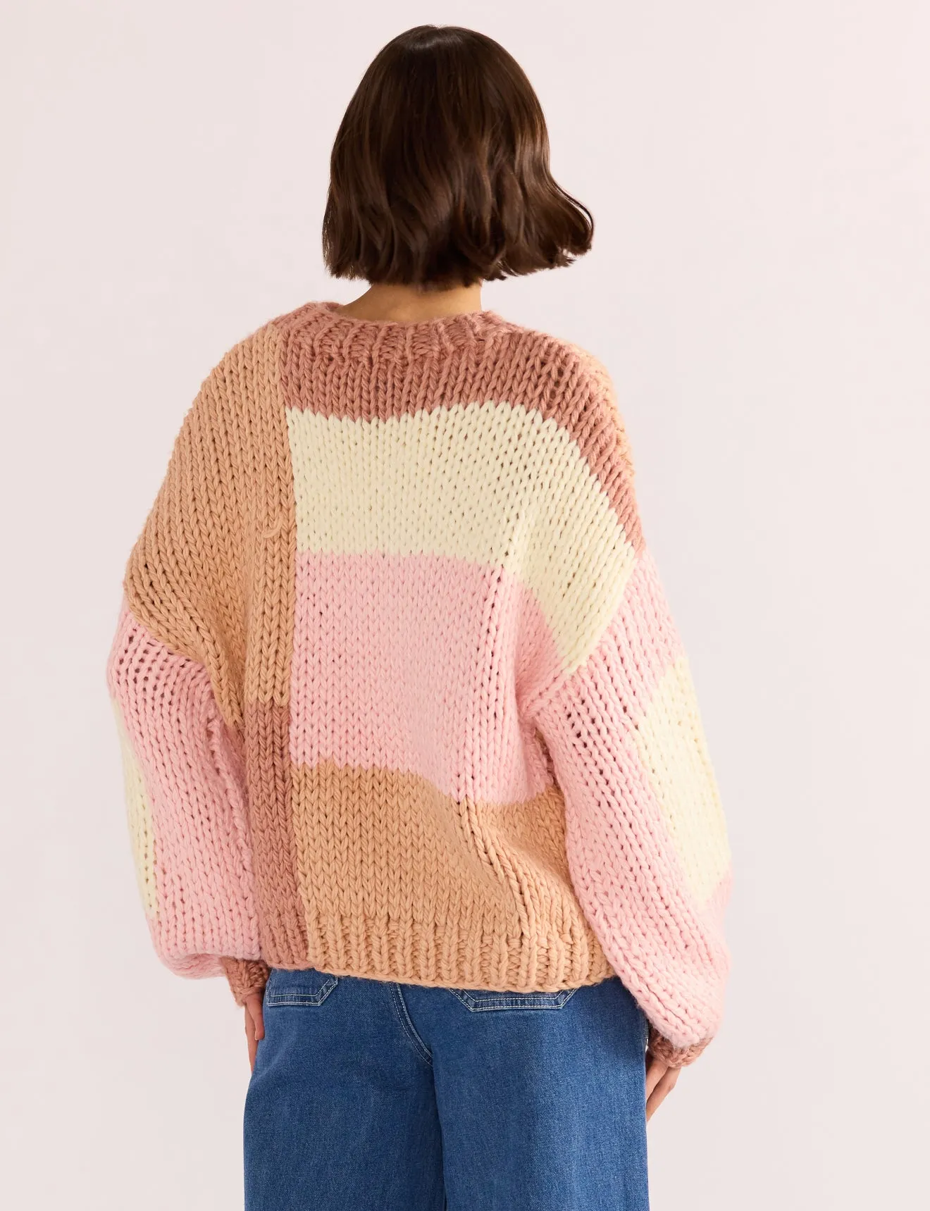 Marcella Color Block Sweater - Blush