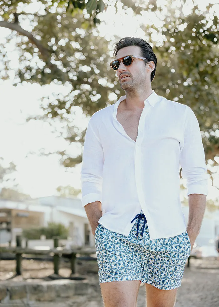 Men's White Linen Shirt