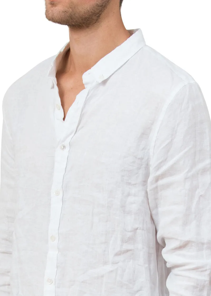 Men's White Linen Shirt