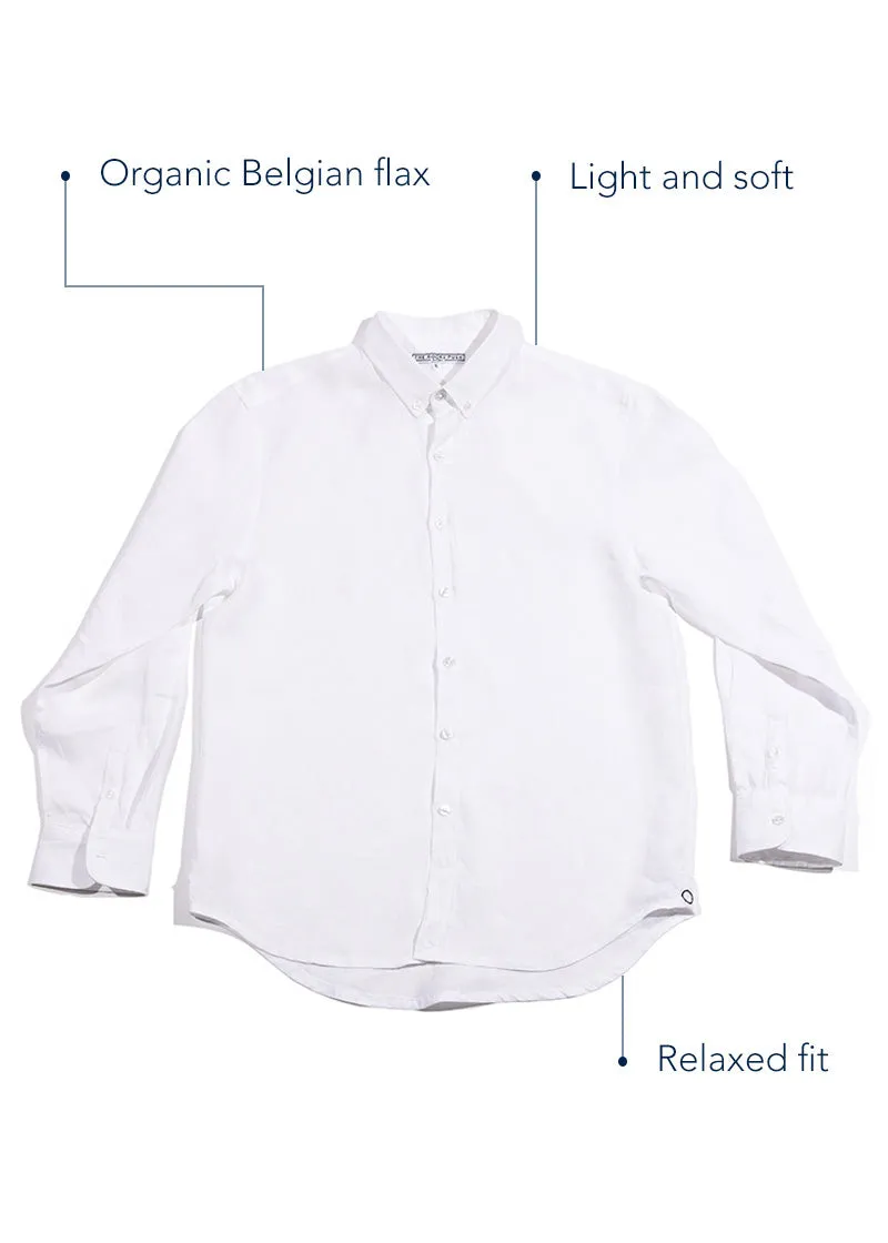 Men's White Linen Shirt