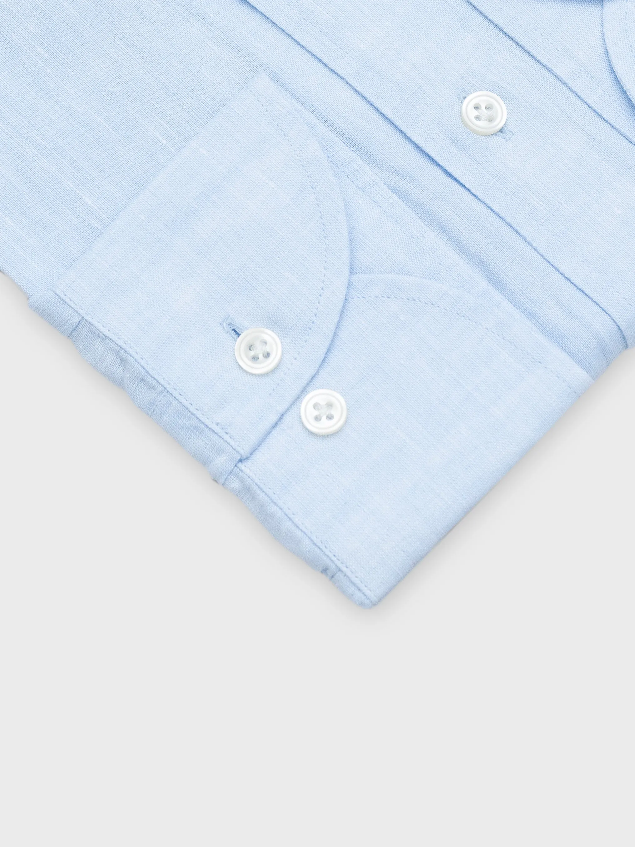 Mersino Sky Blue Pure Linen Marina Shirt by Canclini