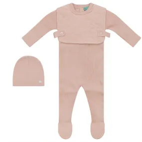 Mini P Soft Pink Quilted Vest Footie
