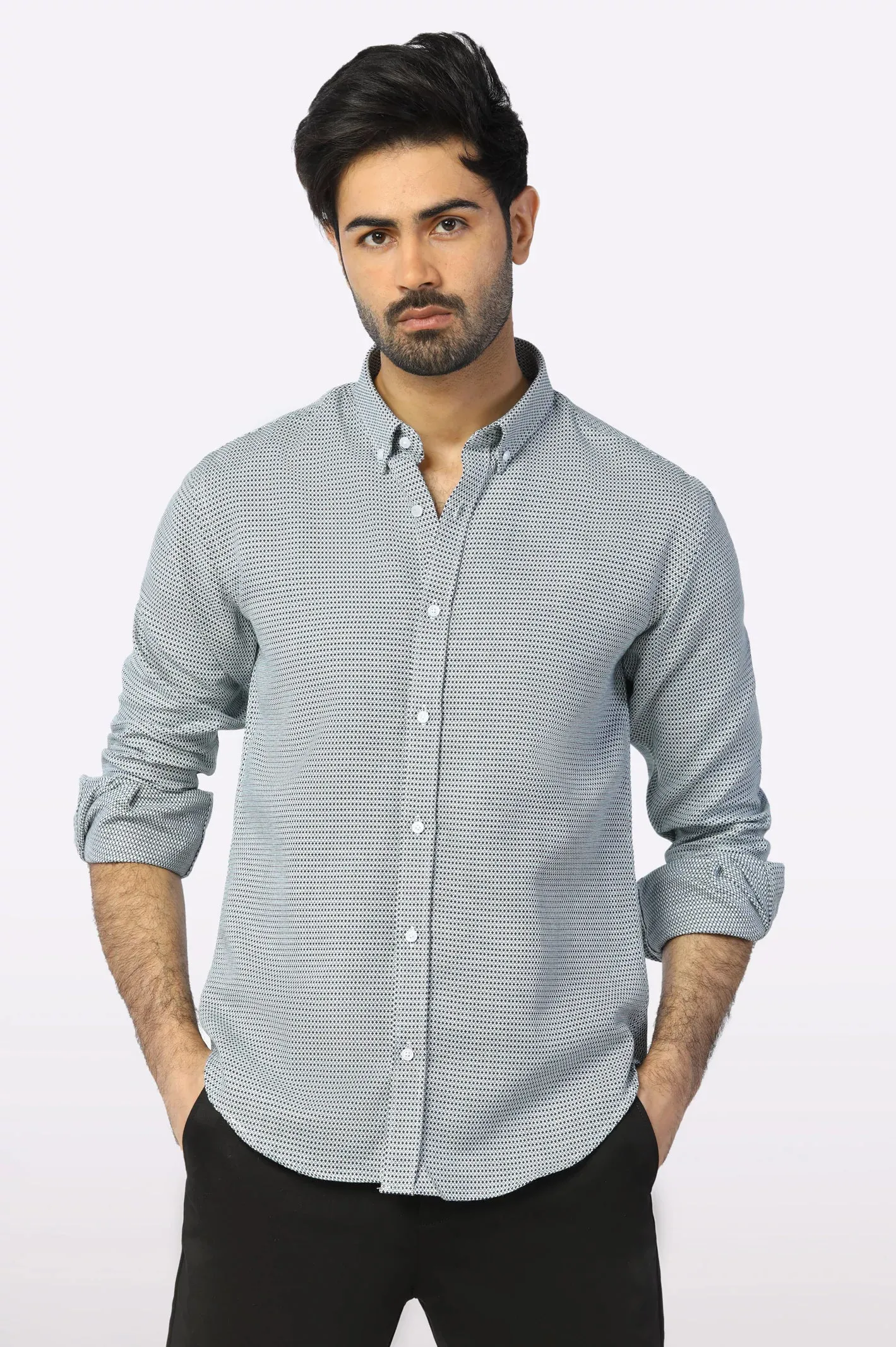Multi Textured Casual Shirt