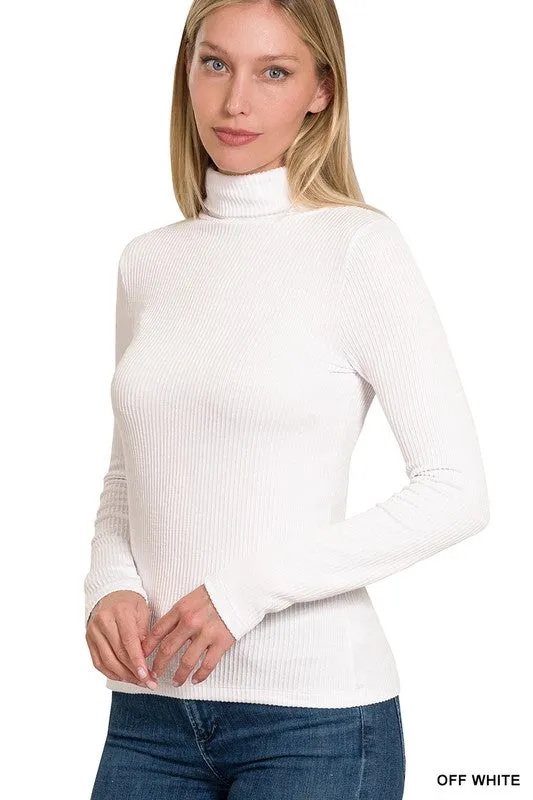 Nina Ribbed Turtle Neck Top