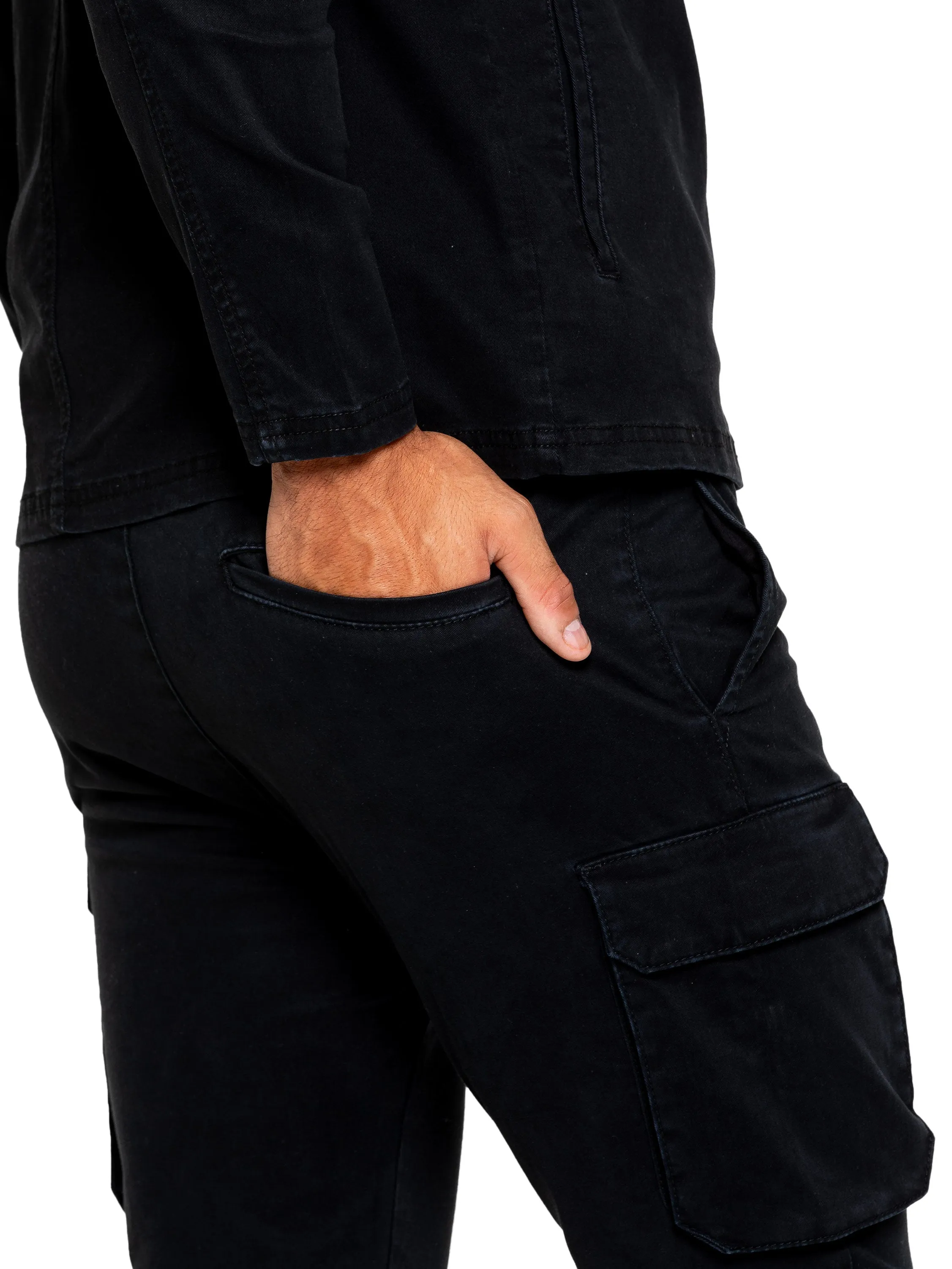 Nova Black Drawstring Cargo Pants