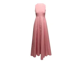 Pink Maison Rabih Kayrouz Sleeveless Pleated Satin Gown Size EU 36