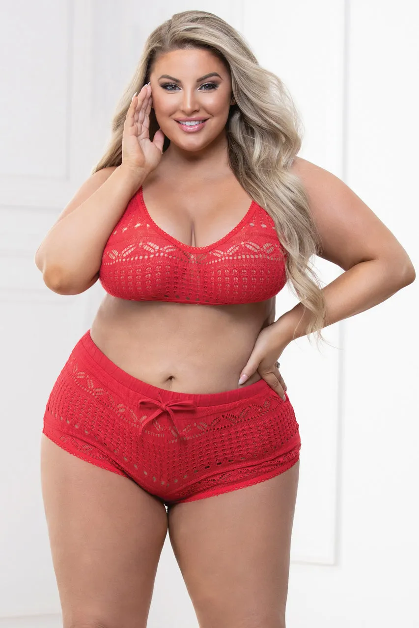 Plus Size Cuddle Close Sweater Bra Set