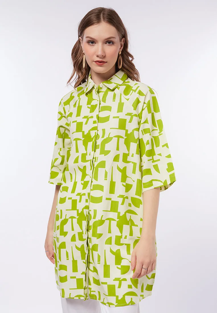 Printed Mini Shirt Dress