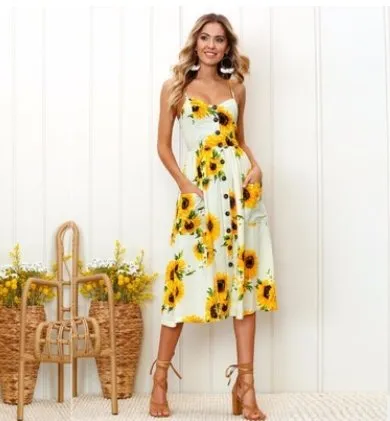 Printed strap dress
