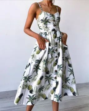 Printed strap dress