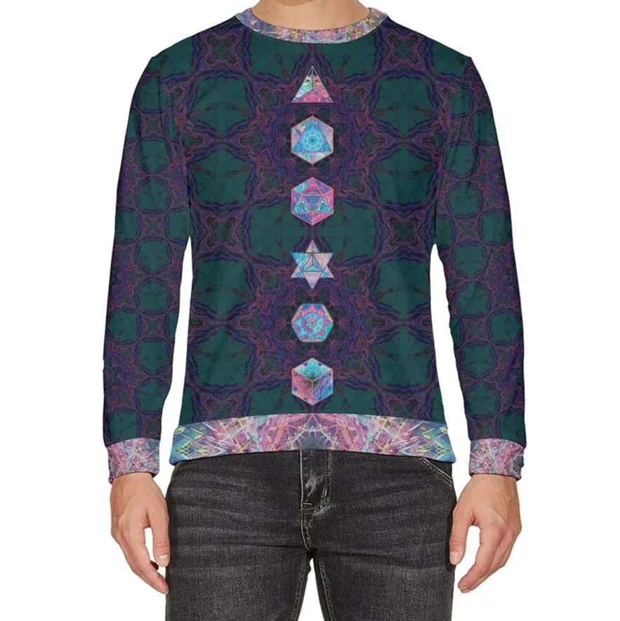 Purple Platonic Solids Velour Sweater