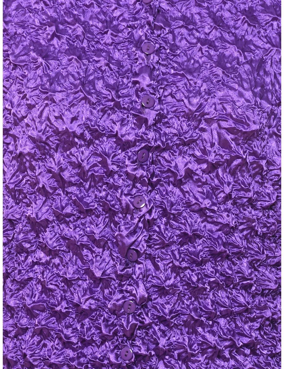 Purple Y2K Crinkled Blouse - M