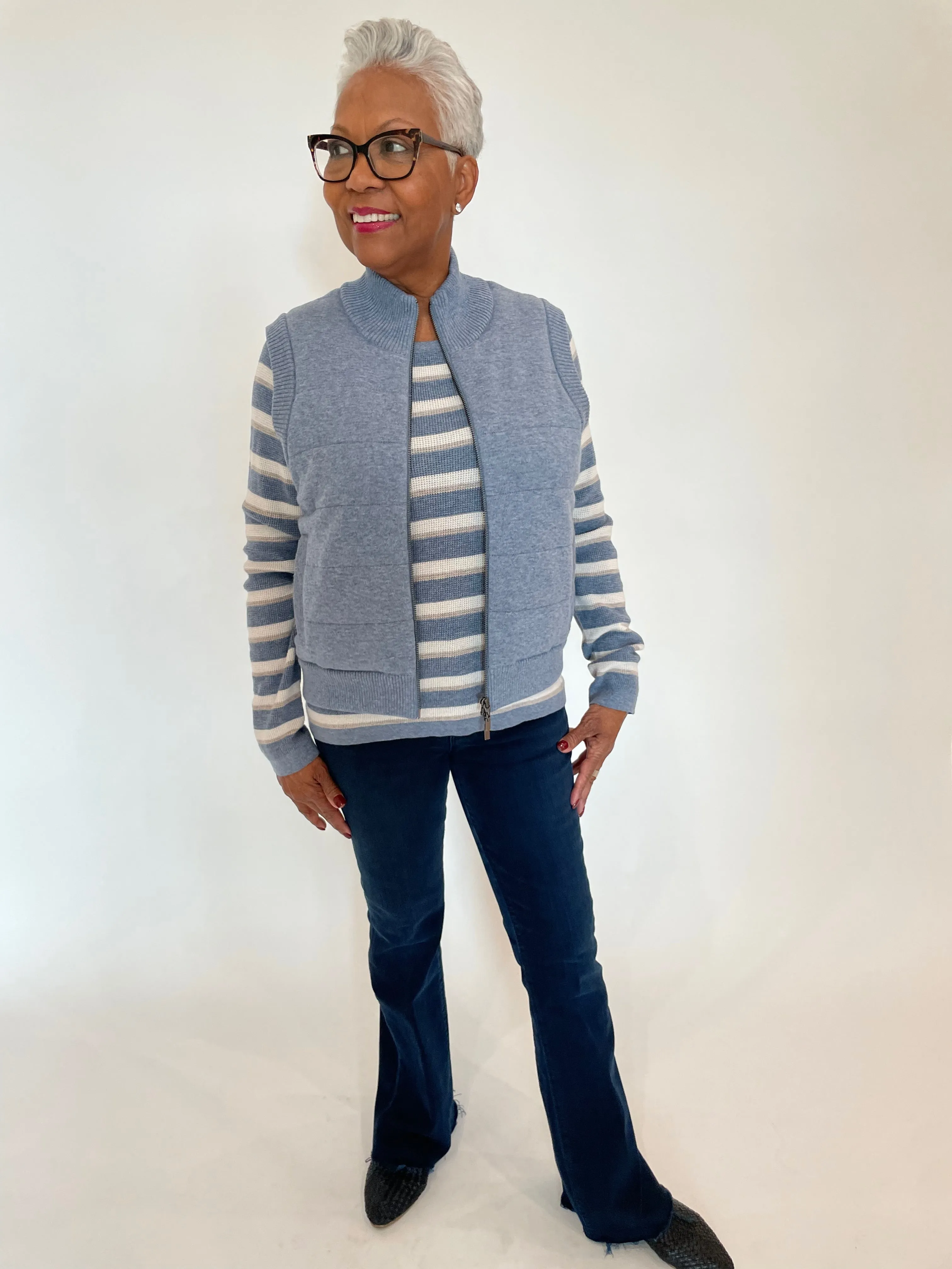 Quilted Zip Vest - Marlin