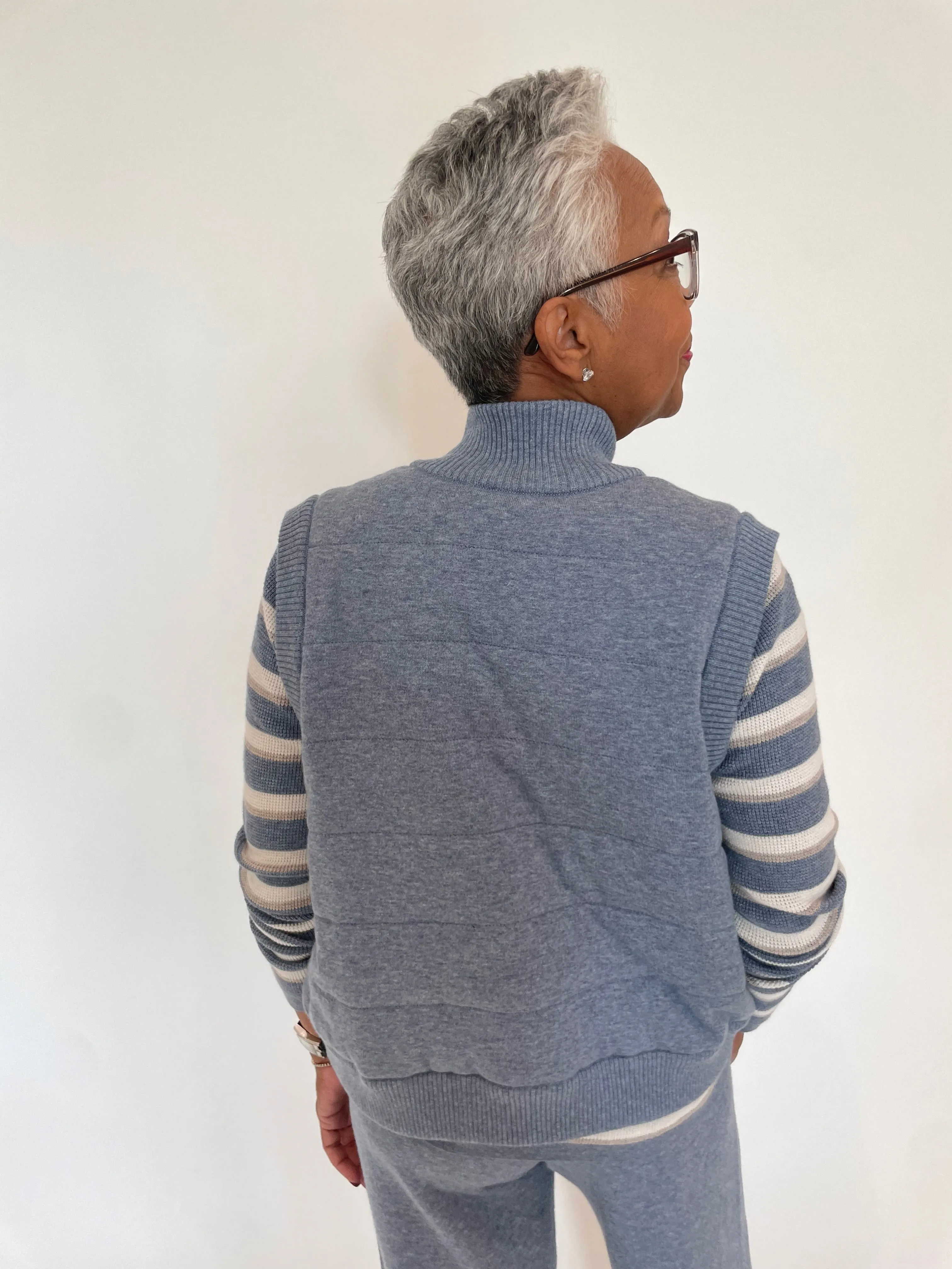 Quilted Zip Vest - Marlin