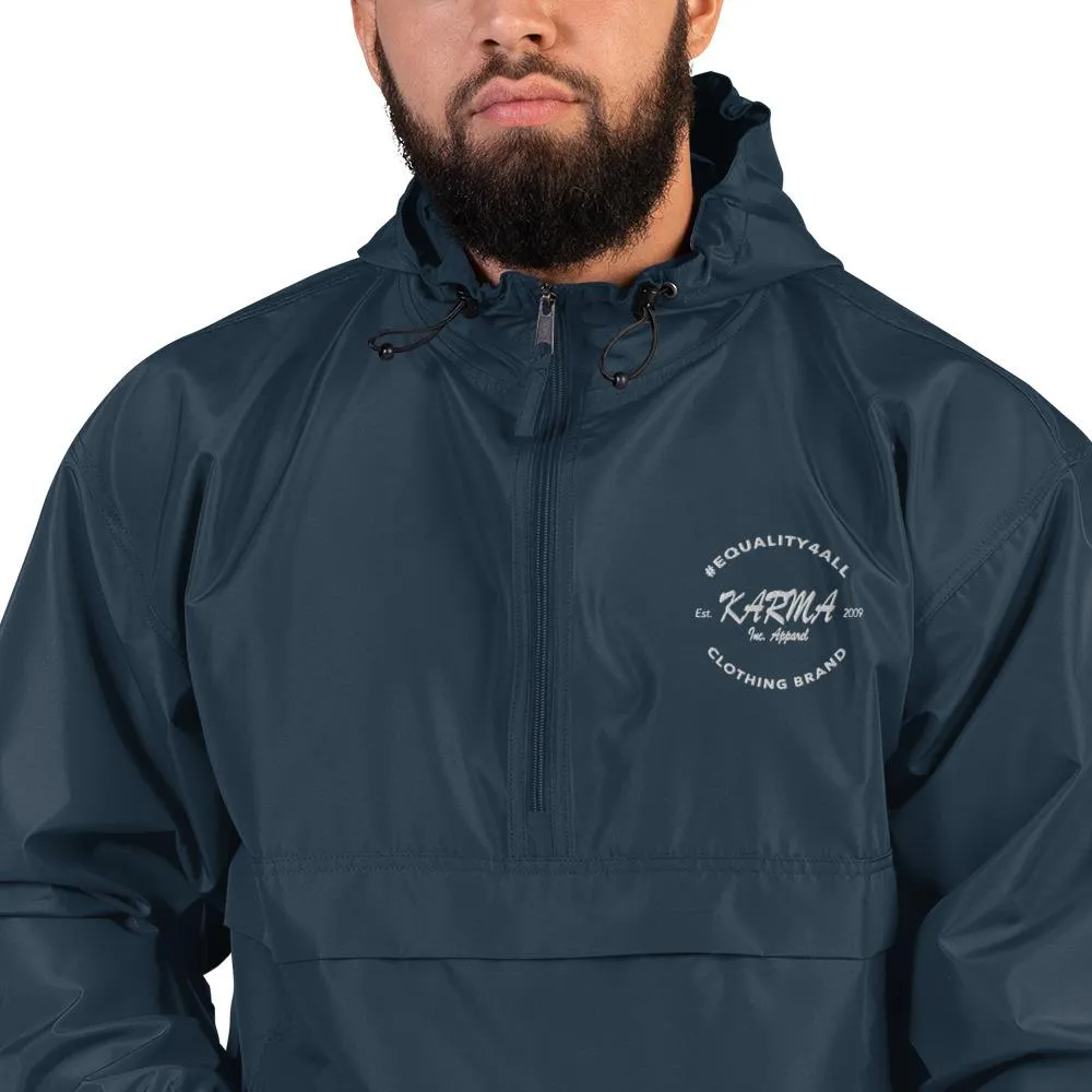 "Logo" Embroidered Champion Packable Jacket