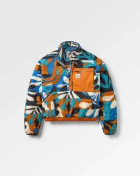 Ravi Recycled Sherpa Fleece - Mountain Foliage Blue