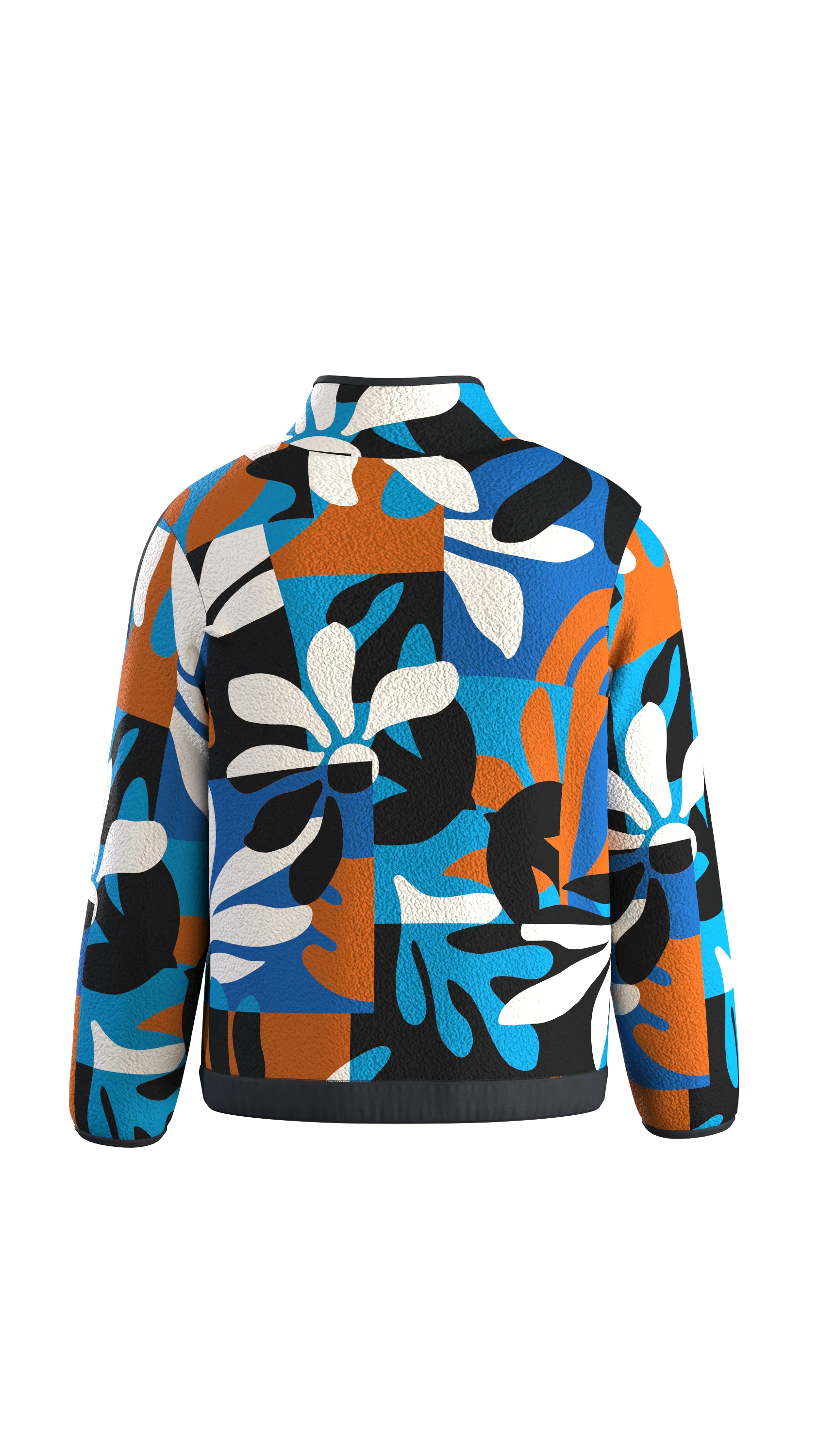 Ravi Recycled Sherpa Fleece - Mountain Foliage Blue