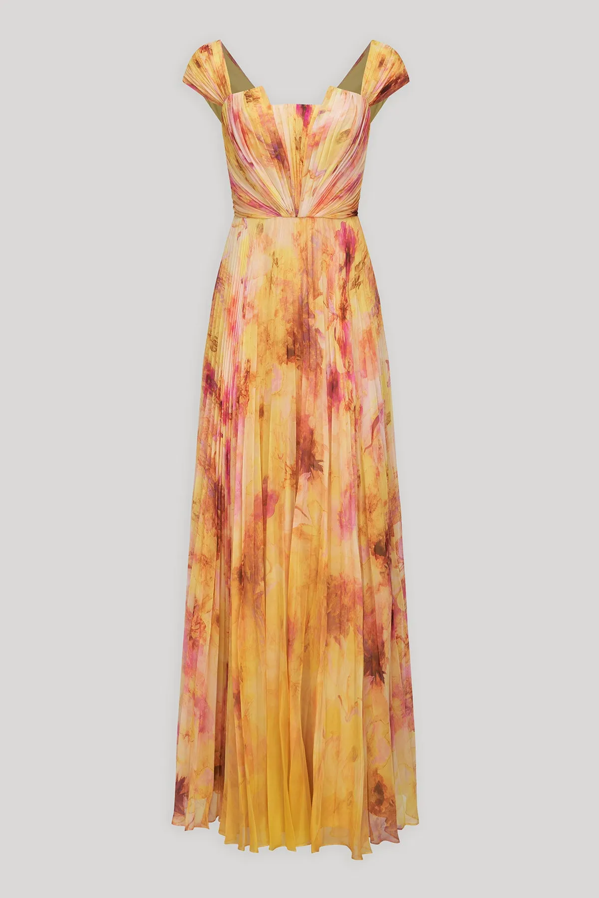 Rian Twist Drape Pleated Gown