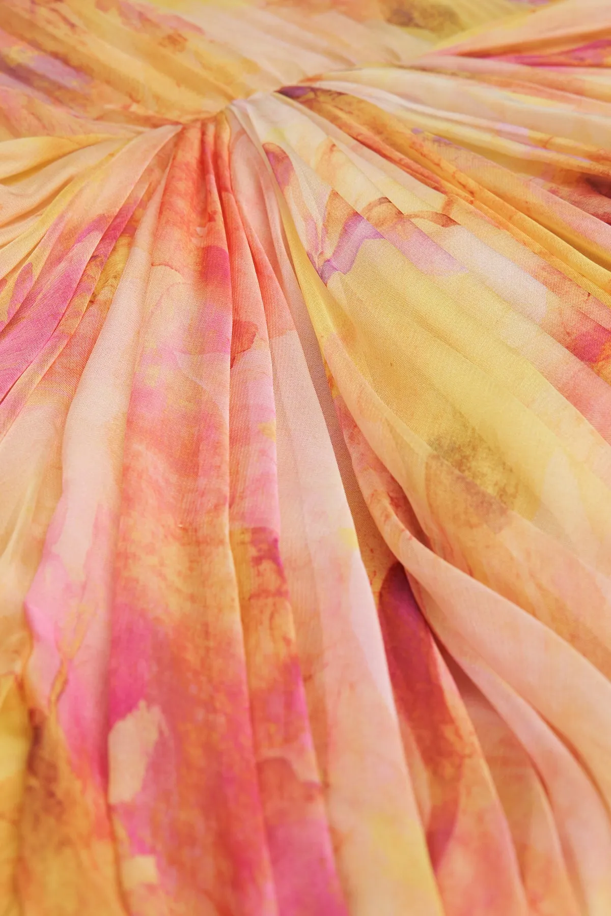 Rian Twist Drape Pleated Gown