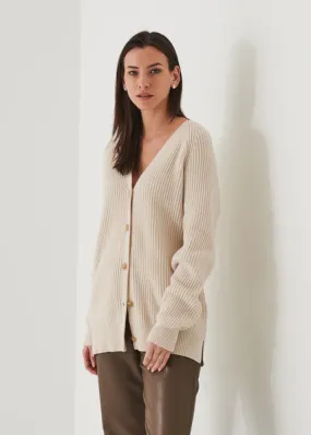 Ribbed Boyfriend Cardigan W117B12T