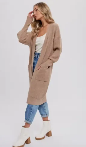 Ribbed Open Front Cardigan