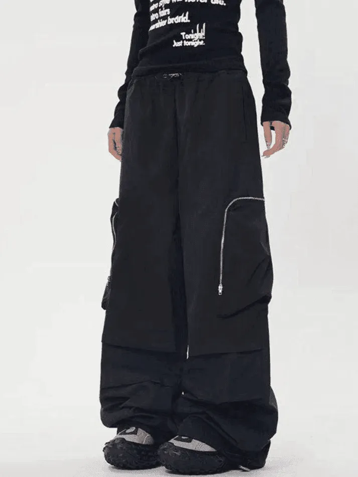 Ruched Zip Pocket Cargo Pants